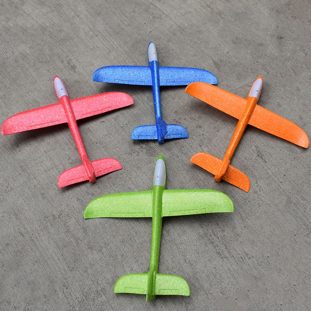 Flying Glider Planes With Flash LED Light 18.9 Foam Flight Mode Throwing Air Plane Aerobatic Airplane Outdoor Sport Game Toys Gift for Kids 3 4 5 6 7 Year Old Boy Blue Walmart