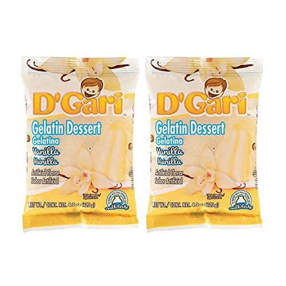 D'Gari Gelatinas | Gelatins (Vainilla | Vanilla, 2 Pack)