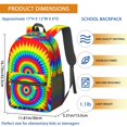 thumbnail image 2 of Red and Green Tie Dye Pattern 17" Waterproof Oxford School Backpacks for Teens, S-Shape Padded Straps, for School, Travel, Hiking, Camping, 2 of 3