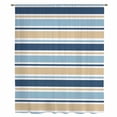 thumbnail image 2 of Blue Khaki Striped Sheer Curtains 54 Inches Long, Farmhouse Stripes Modern Abstract Art Light Filering Curtains, Breathable Simi Curtain Privacy Drapes for Kitchen Bathroom Small Window Treatment, 2 of 9