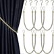 thumbnail image 1 of 6 Pieces Braided Curtain Tiebacks Rope Curtain Tiebacks Handmade Curtain Holdbacks Drapery Tiebacks with Tie Down Hooks for Metal Curtains, Gold-XinHa, 1 of 5