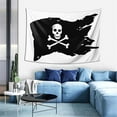 thumbnail image 5 of Black Pirate Flag Tapestry, Fun Skull Bones Wall Hanging Tapestries Dorm Room Home Decor, 60" x 40", 5 of 7