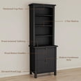 thumbnail image 6 of FIAKOA Bookshelf 4 Tier Book Shelf, 71" Tall Bookcase with Drawer Storage Large Bookshelves Farmhouse Bookcases Library Book Case for Living Room Bedroom Home Office Kitchen (Black), 6 of 9