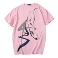 thumbnail image 2 of STARTIST Men's Ink Painting Graphic shirt V Neck Short Sleeves Pink 2XL, 2 of 9