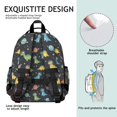thumbnail image 5 of Dinosaur and Planet Navy Blue Pattern Cute School Backpack Bag for School with Padded Back and Adjustable Shoulder Straps 15.25"x11.5"x5.25", 5 of 5
