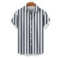 thumbnail image 4 of Awdenio Mens T-shirt Casual Turndown Collar Stripe Short Sleeve Button Shirt Tops Blouse for Summer and Everyday Wear, 4 of 5