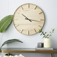 thumbnail image 3 of DecMode 24" Brown Wooden Wall Clock with Gold accents, 3 of 14