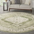 thumbnail image 6 of Nourison Astra Machine Washable 7'10" x Round Ivory Green Vintage Indoor Rug, 6 of 10