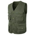 thumbnail image 2 of UTTOASFAY Men'S Outdoor Vest Leisure Jacket Lightweight Vest with Zip Many Pockets Army Green 18(XXXXXL), 2 of 8
