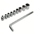 thumbnail image 4 of Juego de 10 llaves de vaso para reparación de automóviles, kit de herramientas mecánicas, hardware de 8 a 24 mm con caja gris, 4 of 5