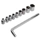 thumbnail image 4 of Juego de 10 llaves de vaso para reparación de automóviles, kit de herramientas mecánicas de 8 a 24 mm con caja gris, 4 of 12