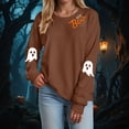 thumbnail image 2 of Godom Halloween Womens Oversized Sweatshirts Ghost Graphic Crewneck Pullover Long Sleeve Hoodies Tops Fall Fashion Outfits 2025 Clothes, 2 of 5