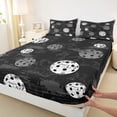 thumbnail image 4 of Erosebridal Kids Pickleball Queen Sheet Sets for Boys, Sports Theme Bed Set, Black Gray, 1 Flat Sheet, 1 Fitted Sheet and 2 Pillowcases, 4 of 5