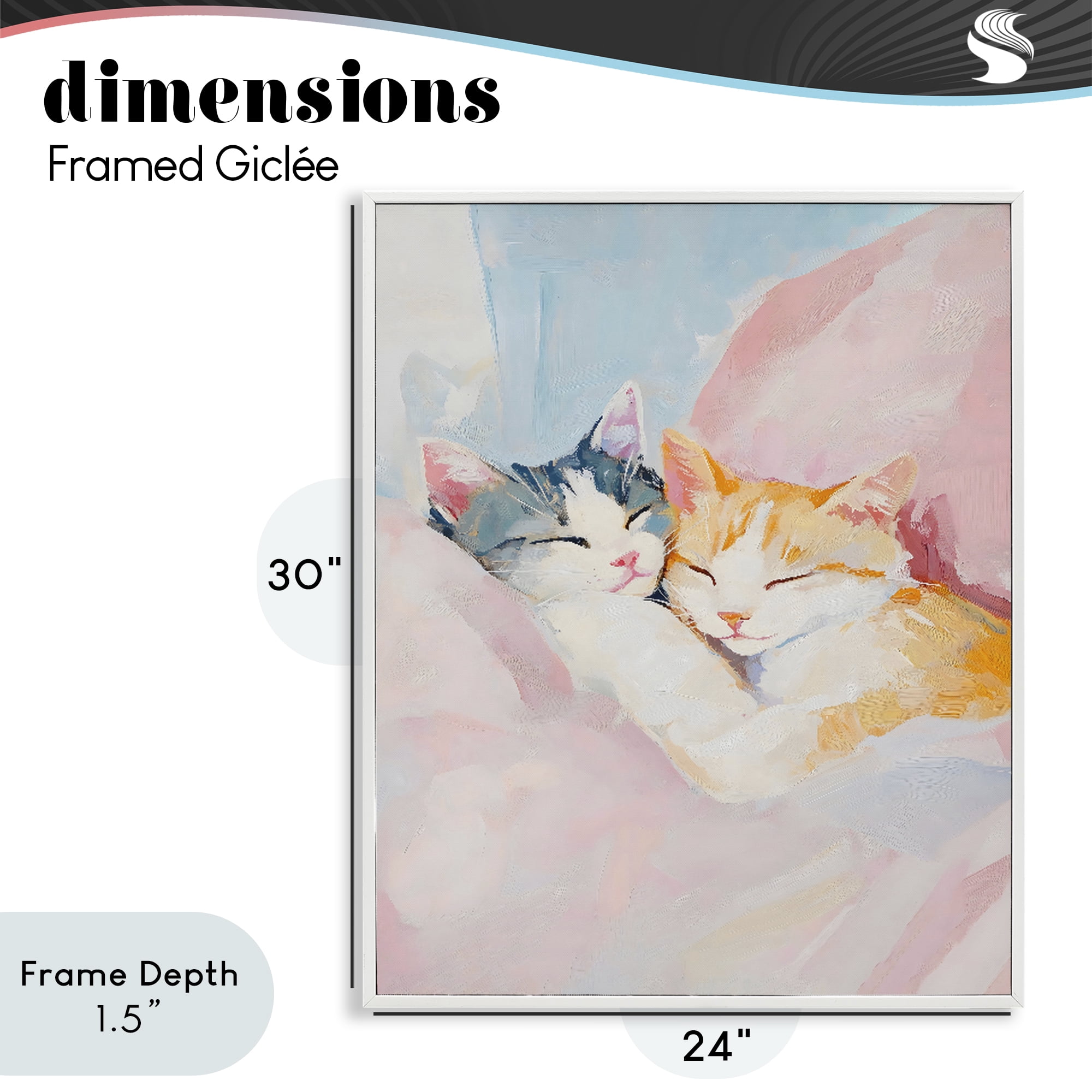 Stupell Industries Sleeping Kittens Embrace White Framed Giclee Art, design by The Prints Vibe
