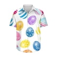 thumbnail image 4 of Camisa hawaiana de Pascua para hombres y mujeres Camisas hawaianas con cuello cubano y manga corta con botones para hombres y mujeres, 4 of 5