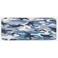 thumbnail image 1 of Camouflage Kitchen Mat, Illustration Abstract Soft Colors Pattern Surreal Shapes Design Art, Plush Decorative Kitchen Mat with Non Slip Backing, 47" X 19", Slate Blue Indigo Grey, by Ambesonne, 1 of 1