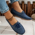 thumbnail image 3 of Suede Loafers for Women Business Casual Flats Shoes Comfortable Lightweight Penny Loafers Slip On Work Flats Dress Shoes Blue Size 8, 3 of 6