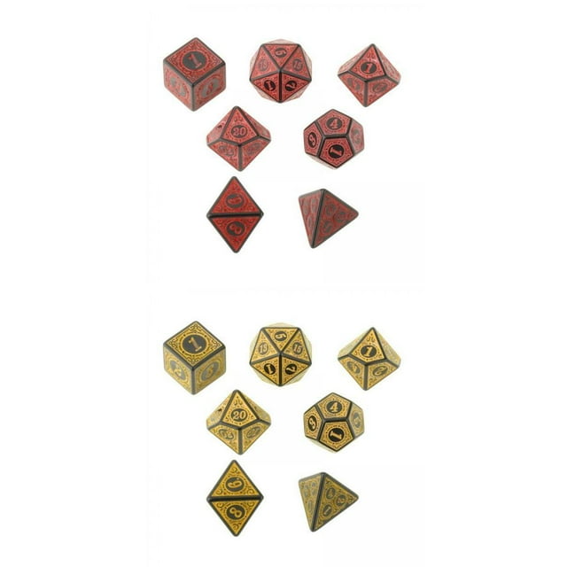 Dados Poliédricos Acrílicos Antiguos RPG Juego De Rol, Juguetes De Juego Baoblaze Dados poliédricos