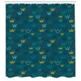 thumbnail image 3 of Princess Shower Curtain, Hand Drawn Style Crowns Tiaras Fun Girlish Pattern for Babies Children, Fabric Bathroom Set with Hooks, 69W X 84L Inches Extra Long, Teal Yellow and Purple, by Ambesonne, 3 of 3