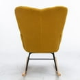 thumbnail image 5 of Modern Rocking Chair Teddy Upholstered Glider Rocker Rocking Accent Chair Padded Seat with High Backrest Armchair Comfy Side Chair for Living Room Bedroom Offices Yellow, 5 of 8