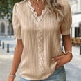 thumbnail image 3 of OUSITAID Femmes Verticales à Rayures Manches Blouse Décontractée Tenue de Vacances de Style Élégant, 3 of 7