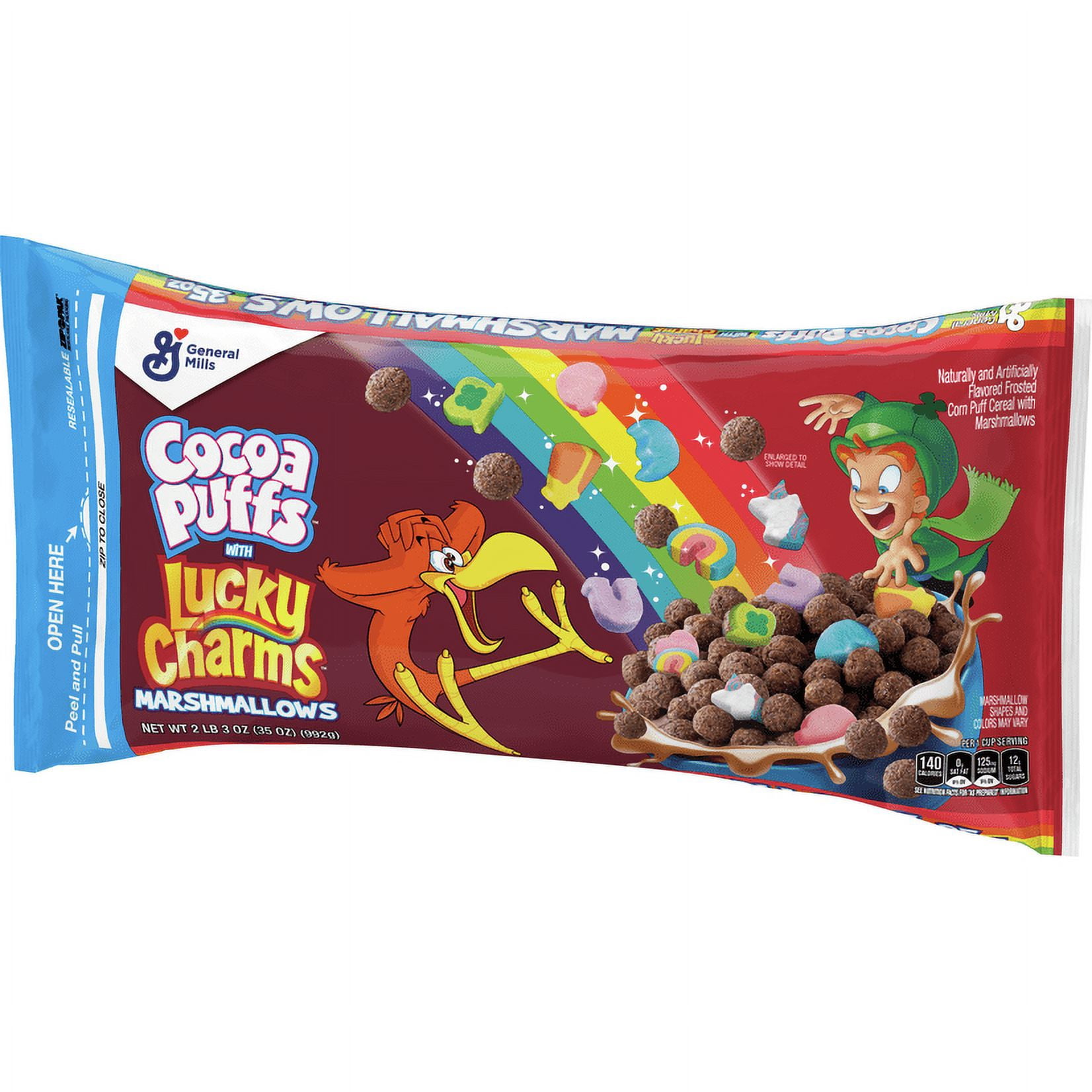 Cocoa Puffs Lucky Charms Breakfast Cereal, 35 oz