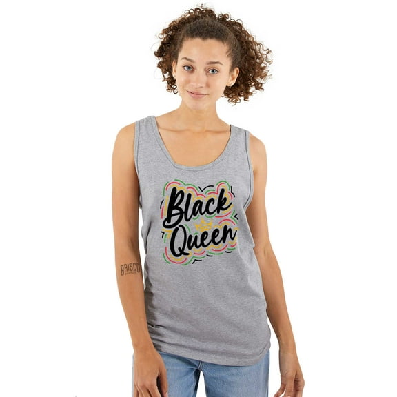 Black Queen Crown Empowerment Quote Tank Top Tee Shirt Women Brisco Brands S