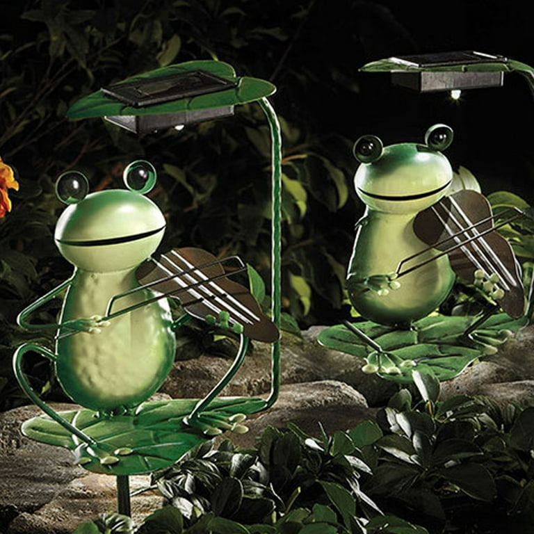 Garden frog statue outdoor decoration, cute frog sculpture with
