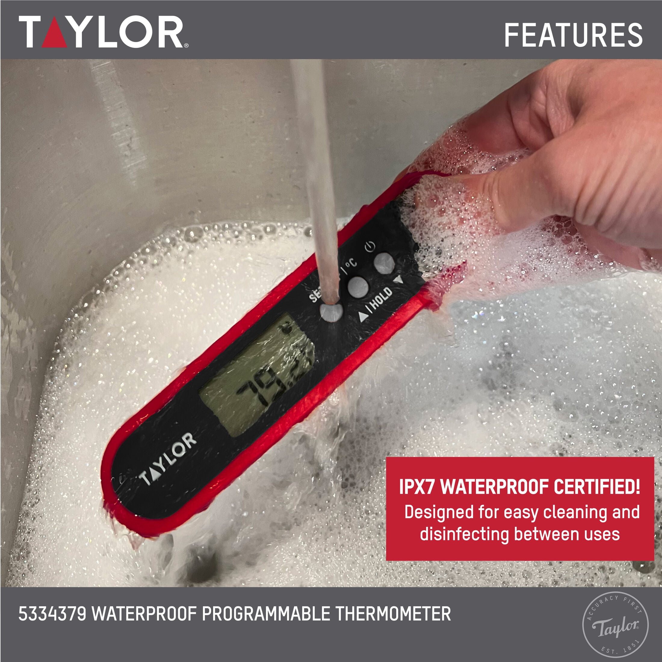 Taylor Precision Digital Waterproof Meat Thermometer - Walmart.com