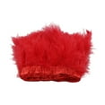 thumbnail image 2 of yuksok 2m Turkey Feather Fringe Trims Lace Ribbon Sewing Decoration red, 2 of 9