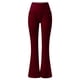 thumbnail image 2 of Pantalones Gibobby con forro polar mujer acampanados cintura alta vino XL, 2 of 5