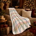 thumbnail image 3 of Autumn Plaid Check, Festive autumn celebration Scene, Warm Flannel Blanket for Living Room and Family Room with Detailed Artwork, Art Lovers autumn celebration Gift, Festive Home Decor, 3 of 9