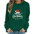 thumbnail image 5 of HOMBOM Womens Sweatshirts Cute Christmas Ugly Crewneck Green Merry Xmas Graphic Sweatshirt for Adult Hoodless, 5 of 6
