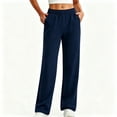 thumbnail image 5 of Maplenight Straight Leg Sweatpants for Women Elastic Waist Casual Trousers with Pockets Fall Winter Lounge Pants, 5 of 6