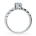 thumbnail image 4 of BERRICLE Sterling Silver Woven Wedding Engagement Rings 1 Carat Cubic Zirconia CZ Solitaire Ring for Women, Rhodium Plated Size 7.5, 4 of 9