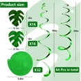 thumbnail image 2 of 64 PCS Hawaiian Palm Leaves Swirl for Luau Party Decorations, Hawaiian Themed/Tropical Party/Jungle Safari Party Decor for Summer Baby Shower Birthday Party Favor Supplies, 2 of 7