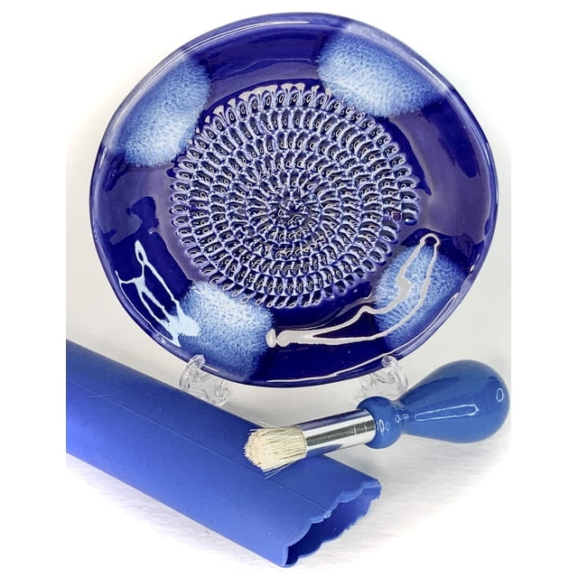 Set de 4 piezas de plato rallador de ajo de cerámica BonCera 13 cm