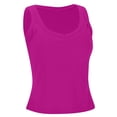 thumbnail image 7 of Lixiuxyad Cami Tank Top High Neck Long Sleeve Built In Bra Tank Top Seamless Slim Fit Camisole For Layering Comfortable Basic Shirt,Pink, 7 of 7