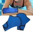 thumbnail image 4 of Swim Gloves, Webbed Prevent Slip Fingerless Neoprene Aquatic Gloves For Water Resistance Training Blue, 4 of 8