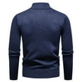 thumbnail image 5 of Mens Sweater Quarter Zip Pullover Casual Knit Cotton Long Sleeve Mock Neck Sweaters Dark Gray L, 5 of 6