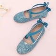 thumbnail image 6 of newwalpole Mary Jane Flats for Toddler Girls Little Kids Glittery Dress Princess Wedding Ballet Shoes Sky Blue for Size 13, 6 of 7