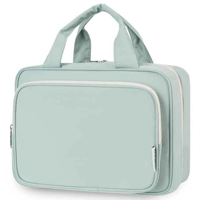 Neceser de viaje Narwey, tamaño grande, para colgar maquillaje, color verde menta