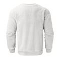 thumbnail image 4 of Fuzzy Pullover Crew Neck Sweatshirt Long Sleeve Solid Color Fall Top Casual Outerwear White M, 4 of 4
