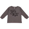 thumbnail image 3 of Inktastic Pretty Eyes and Chunky Thighs Boys or Girls Long Sleeve Toddler T-Shirt, 3 of 5