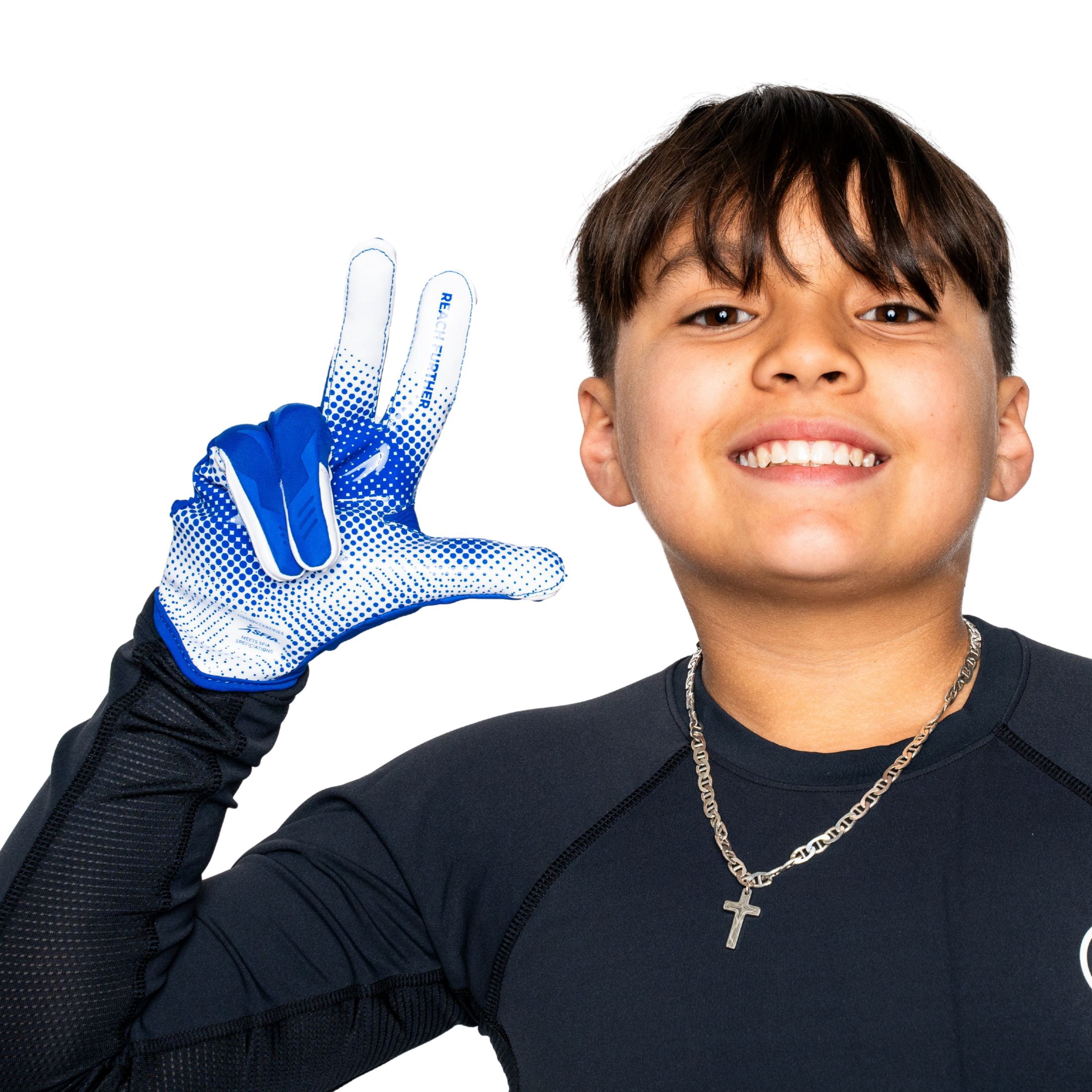 Massov VPRO3 Youth Football Glove, Child Receiver Glove, Royal, Medium