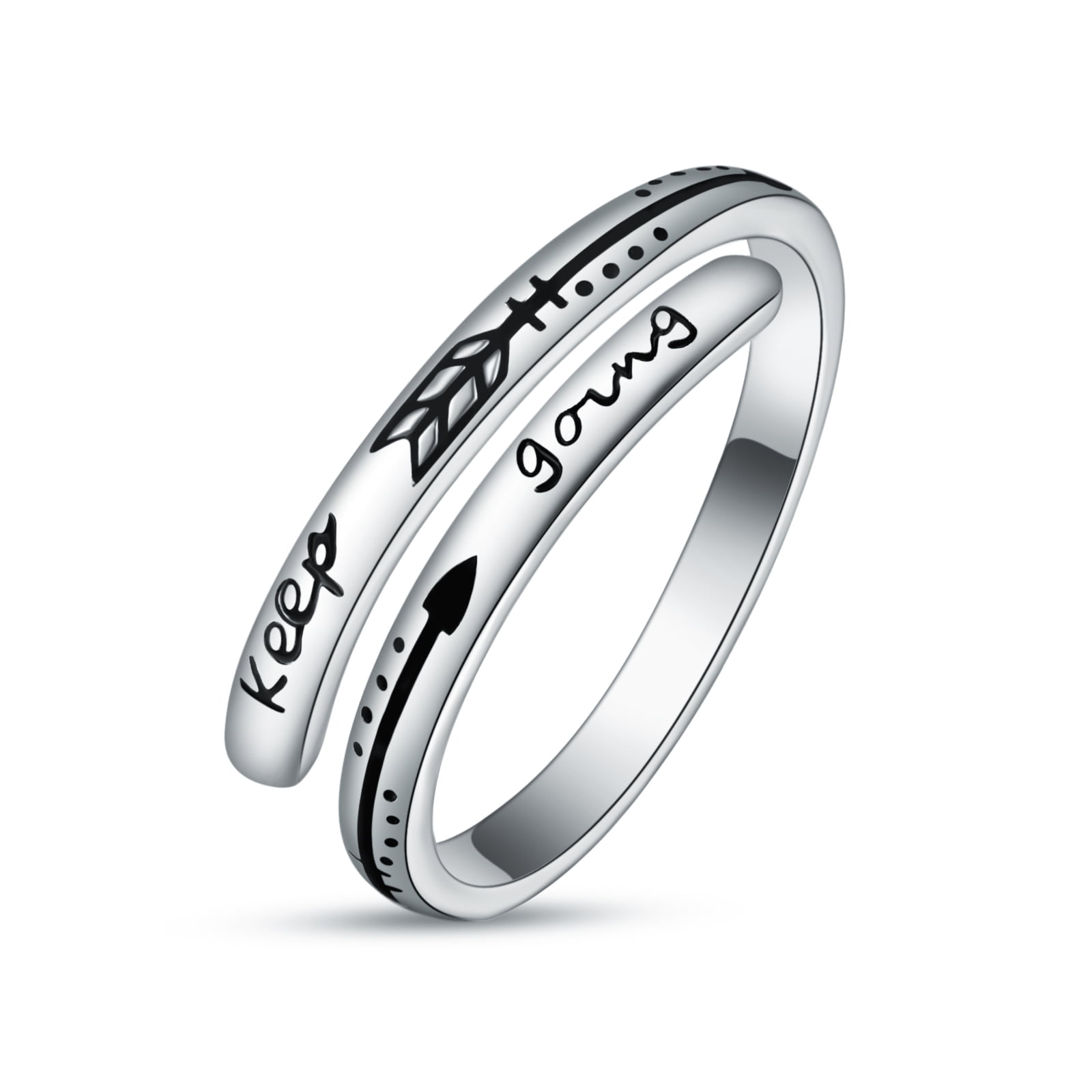 TANGPOET Inspirational Rings for Women 925 Sterling Silver Ring Personalized Jewelry Birthday Graduation Gifts 7-9 Adjustable