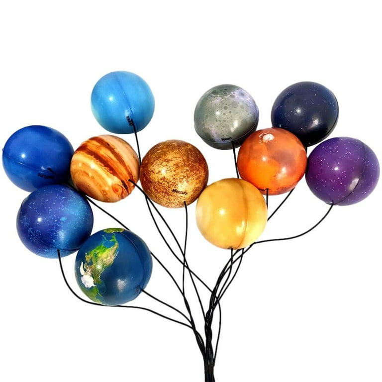 FRCOLOR 10pcs Solar System Stress Balls Solar Planets Balls Kids Bouncy  Ball Toys Squeeze Balls 