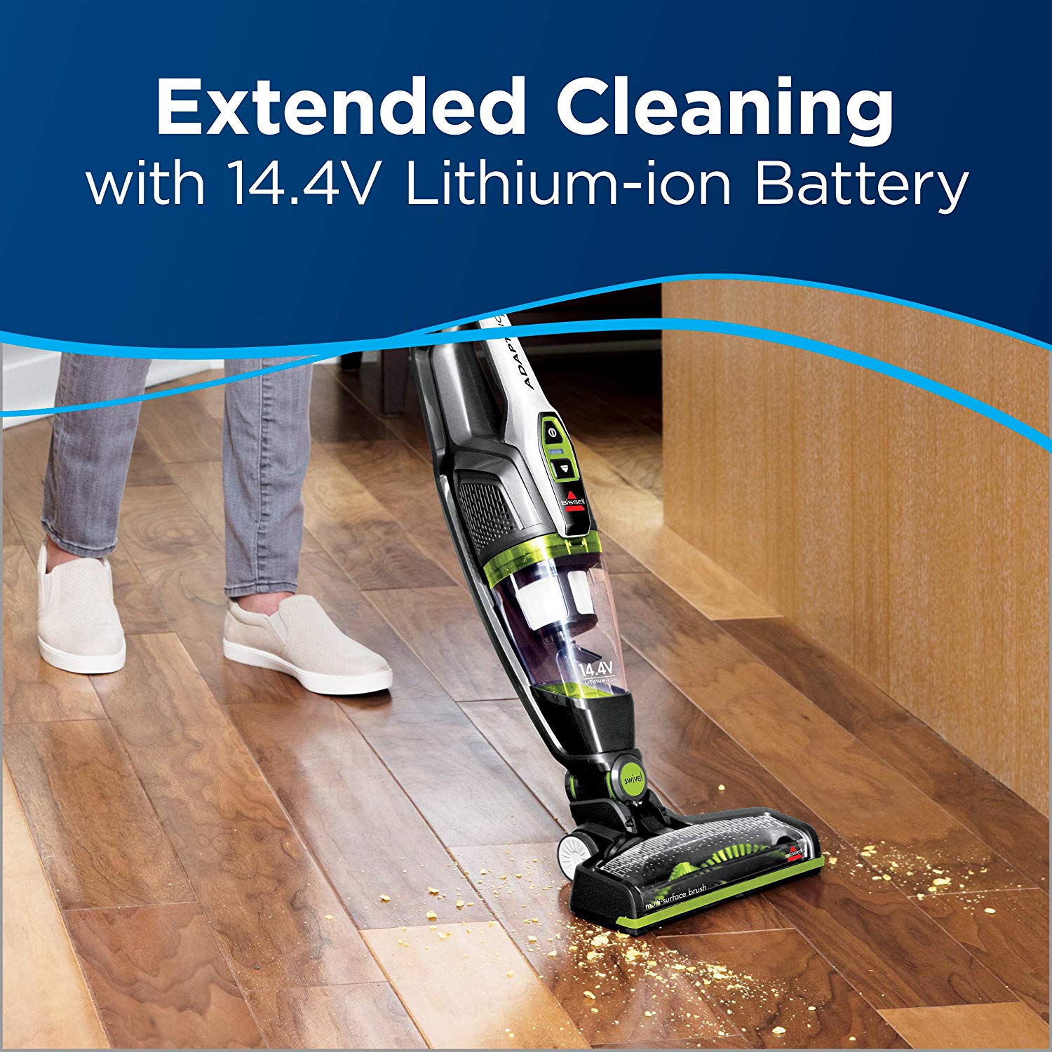 Bissell 2387 Adapt XRT Pet 14.4V Lithium Ion Cordless Stick Vacuum Cleaner, Green, 2387 - image 2 of 7