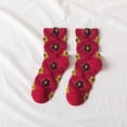 thumbnail image 2 of JeashCHAT Women Fashion Retro Academic Style Flower Lovely Cotton Middle Tube Socks, 2 of 3
