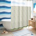 thumbnail image 5 of No Hook Shower Curtain, Green Floral Shower Curtains for Bathroom with See Through Top Window, Spring Flowers Waterproof & Washable Bath Curtain Stall 48"x72", 5 of 9